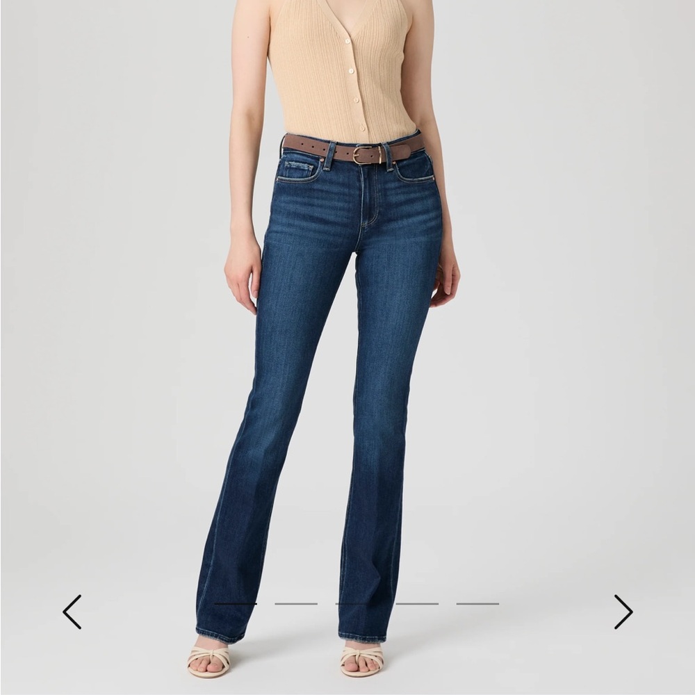 PAIGE Women's Boot Cut Jeans in Dark Blue